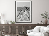 Wall Art 50cmx70cm Vintage Fashion Feminist Picture, Black Frame Canvas