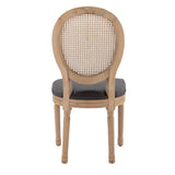 AADEN 4x Rattan Dining Chairs with Solid Wood Legs- Grey