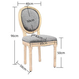 AADEN 2x Linen Dining Chairs with Solid Wood Legs- Beige