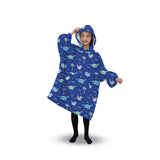 GOMINIMO Hoodie Blanket (Kids Dinosaur Dark blue)