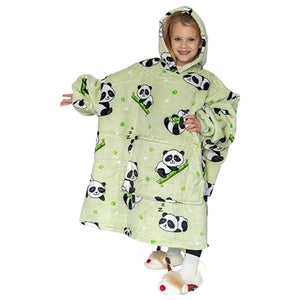 GOMINIMO Hoodie Blanket (Kids Panda Green)