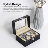 GOMINIMO 3 Slot Watch Display Box PU Leather Black