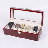 GOMINIMO 5 Slot Watch Display Box Red Wood