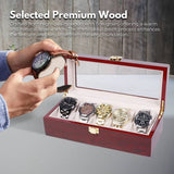 GOMINIMO 5 Slot Watch Display Box Red Wood