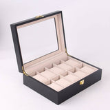 GOMINIMO 10 Slot Watch Display Box Black Wood