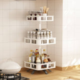 GOMINIMO 3 Tier Rotating Spice Rack Square Shape (White)