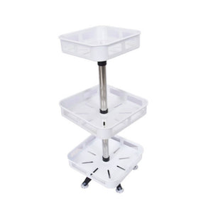 GOMINIMO 3 Tier Rotating Spice Rack Square Shape (White)