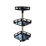 GOMINIMO 3 Tier Rotating Spice Rack Square Shape (Black)