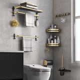 Gominimo Bathroom Wall Mount Black Gold Accessories Set (H)