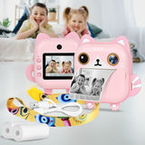 GOMINIMO Instant Print Camera for Kids with Print Paper and 32GB TF Card (Cat)