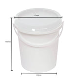 10x 1.2L Plastic Buckets + Lids - Food Grade Empty White Tub With Handle