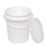 10x 1.2L Plastic Buckets + Lids - Food Grade Empty White Tub With Handle