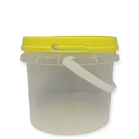 Bulk 100 x 0.8L Honey Bucket with Lid - 1Kg Clear Tamper Proof Plastic Tub