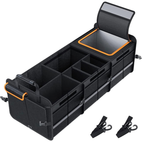 Car Boot Organiser With Cooler - Collapsible Storage Box For Trunk