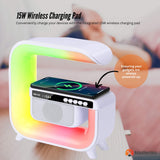 Bluetooth Rechargeable Speaker - Wireless Phone Charging LED Lamp Alarm Clock