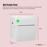 Portable Mini Printer White - Inkless Bluetooth Phone Pocket Thermal Printing