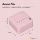 Portable Mini Printer Pink - Inkless Bluetooth Phone Pocket Thermal Printing