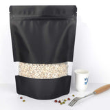 100 Resealable Stand Up Bags 21x17cm - Black Food Packaging Zip Pouch