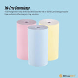 Social Hike 3 Pack Thermal Paper Camera Rolls Colour - Instant Print Refill