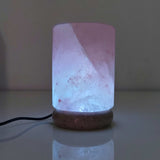 USB Colour Changing Salt Himalayan Lamp - Cylinder Shape Pink Rock LED Light