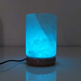 USB Colour Changing Salt Himalayan Lamp - Cylinder Shape Pink Rock LED Light