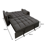 Sarantino Quincy 2-Seater Velvet Sofa Bed in Dark Grey with Wooden Frame and Tufted Design - Dark Grey