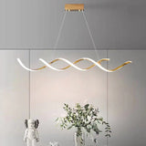 120cm Modern Minimalist Titanium Gold Pendant Light Adjustable LED Chandelier