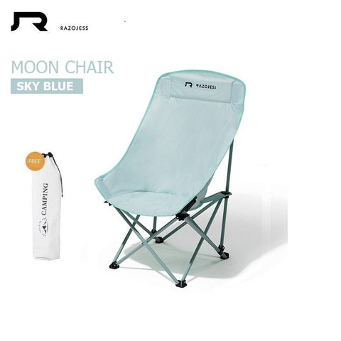 RAZOJESS Enlarged Moon Chair for Outdoor Camping Fishing Picnic  Green