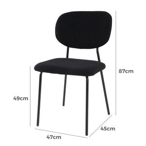 Charcoal Charm Armless Dining Chair Duo