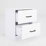 2X Bedside Table Side Storage Cabinet Nightstand Bedroom 2 Drawer KEVA WHITE