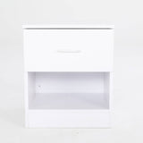 2X Bedside Tables Storage Cabinet Nightstand 1 Drawer 1 Shelf ELLA WHITE