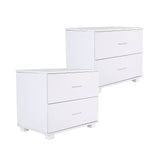 2X Bedside Table Side Storage Cabinet Nightstand Bedroom 2 Drawer Legs ETTA WHITE