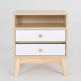 Bedside Table Side Storage Cabinet Nightstand Bedroom 2 Drawer ANYA OAK