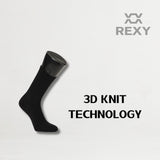 15X Rexy 3D Seamless Crew Socks Medium Slim Breathable BLACK