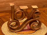 Mothers day gift Wooden carved LOVE words decoration 27 cm long