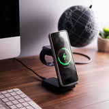 CHOETECH T608-F-BK 15W 4-in-1 Wireless Charger Stand for iWatch and Samsung Watch (Black)