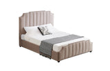 Santosa Champagne Velvet Bed - Queen