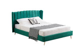 Vienna Peacock Green Velvet Bed - Double