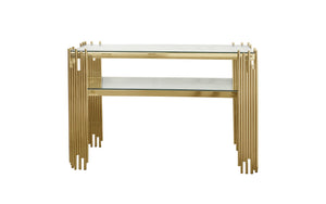 Chelsea Gold Console Table - Clear Glass