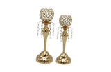 Crystal Gold Ball Candle Holder -Set of 2