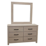 Foxglove Dresser Mirror 6 Chest of Drawers Tallboy Storage Cabinet - White