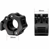 2Pcs 2in / 50mm Olympic Dumbbell Clamps Barbell Clamps Collars Clips Bar Plates Collar Clips Black