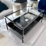 Interior Ave - Vogue Coffee Table - Black Marble Stone & Glass