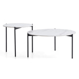Interior Ave - Bianco Nested Coffee Table Set - Marble & Black