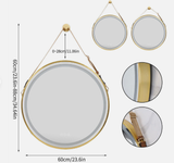 Interior Ave - LED Round Hanging Salon / Bathroom Wall Mirror - Gold - 60cm