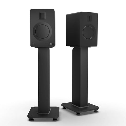 Kanto TUK 260W Powered Bookshelf Speakers with Headphone Out, USB Input, Dedicated Phono Pre-amp, Bluetooth - Pair, Matte Black with SX22 Black Stand Bundle