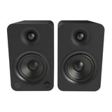 Kanto YU4 140W Powered Bookshelf Speakers with Bluetooth and Phono Preamp - Pair, Matte Black with SP9 Black Stand Bundle