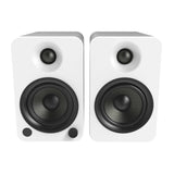 Kanto YU4 140W Powered Bookshelf Speakers with Bluetooth and Phono Preamp - Pair, Matte White with SX22W White Stand Bundle