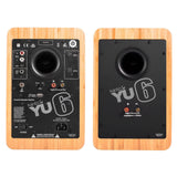 Kanto YU6 200W Powered Bookshelf Speakers with Bluetooth® and Phono Preamp - Pair, Bamboo with S6 Black Stand Bundle