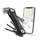 KeySmart iPro - Rechargeable Compact Trackable Key Holder, with LED Flashlight and Bottle Opener  - Black